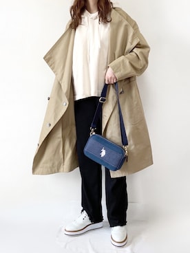 「mercibeaucoup,（メルシーボークー）のアイテム（その他アウター）」を使った、TOMOさん（レディース・154cm）の春コーディネート