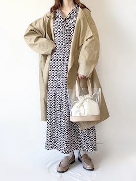 「mercibeaucoup,（メルシーボークー）のアイテム（その他アウター）」を使った、TOMOさん（レディース・154cm）の春コーディネート