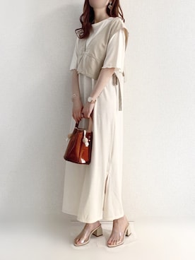 「SENSE OF PLACE by URBAN RESEAR」｜「アイテム（アクセサリー）」を使った、TOMOさん（レディース・154cm）の夏コーディネート