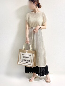 「tiptop」｜「アイテム（アナログ腕時計）」を使った、TOMOさん（レディース・154cm）の夏コーディネート