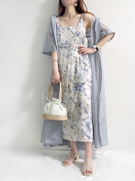 「シアーワンピース」｜「アイテム（腕時計）」を使った、TOMOさん（レディース・154cm）の夏コーディネート
