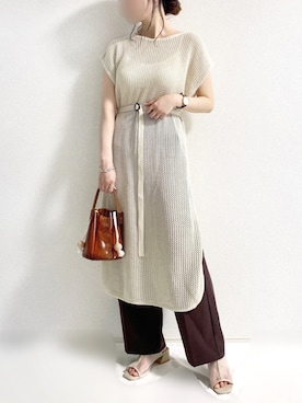 「tiptop」｜「アイテム（アナログ腕時計）」を使った、TOMOさん（レディース・154cm）の夏コーディネート