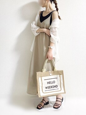 「4youstory（フォーユーストーリー）のアイテム（ワンピース）」を使った、TOMOさん（レディース・154cm）の夏コーディネート