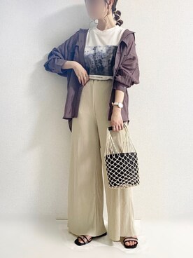 「RECTANGLE」｜「アイテム（腕時計）」を使った、TOMOさん（レディース・154cm）の夏コーディネート