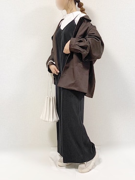 「epnok（エプノック）のアイテム（ジャケット/アウター）」を使った、TOMOさん（レディース・154cm）の秋コーディネート
