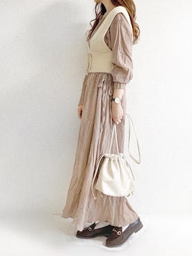 ワンピースを使った ニットビスチェ のコーディネート一覧 Wear