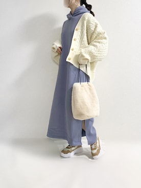 「socolla（ソコラ）のアイテム（ワンピース/ドレス）」を使った、TOMOさん（レディース・154cm）の冬コーディネート