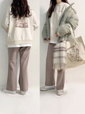 「Honeys」｜「アイテム（ブルゾン）」を使った、TOMOさん（レディース・154cm）の冬コーディネート