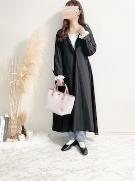 「GRL（グレイル）のテーパードデニムパンツ（デニムパンツ）」を使った、TOMOさん（レディース・154cm）の春コーディネート