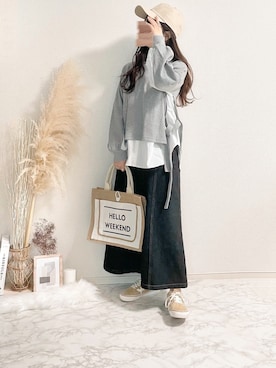 「socolla（ソコラ）のアイテム（トップス）」を使った、TOMOさん（レディース・154cm）の春コーディネート