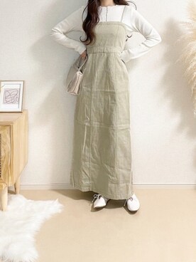 「RECTANGLE」｜「アイテム（ワンピース/ドレス）」を使った、TOMOさん（レディース・154cm）の春コーディネート