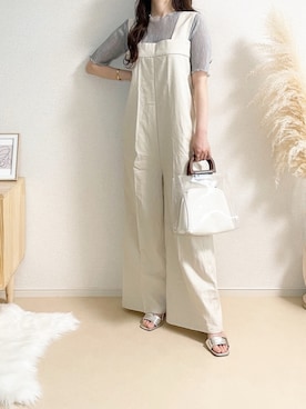 「rectangle（レクタングル）のアイテム（オールインワン・サロペット）」を使った、TOMOさん（レディース・154cm）の春コーディネート