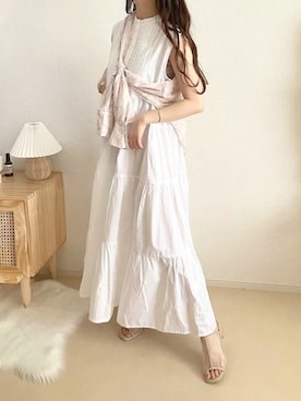 「rectangle（レクタングル）のアイテム（シャツワンピース）」を使った、TOMOさん（レディース・154cm）の夏コーディネート