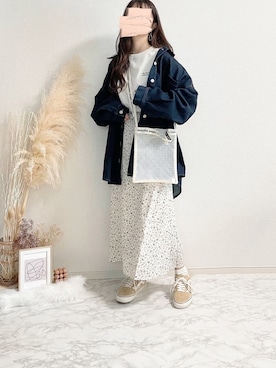 「ap retro（アプレトロ）のアイテム（デニムジャケット）」を使った、TOMOさん（レディース・154cm）の春コーディネート