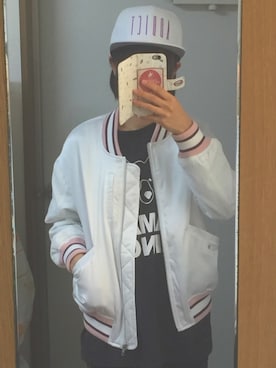 「HusHusH（ハッシュアッシュ）のアイテム（MA-1）」を使った、たまさん（レディース・156cm）の冬コーディネート
