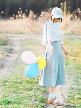 「merry jenny（メリージェニー）のアイテム（キャップ）」を使った、たまさん（レディース・157cm）の冬コーディネート