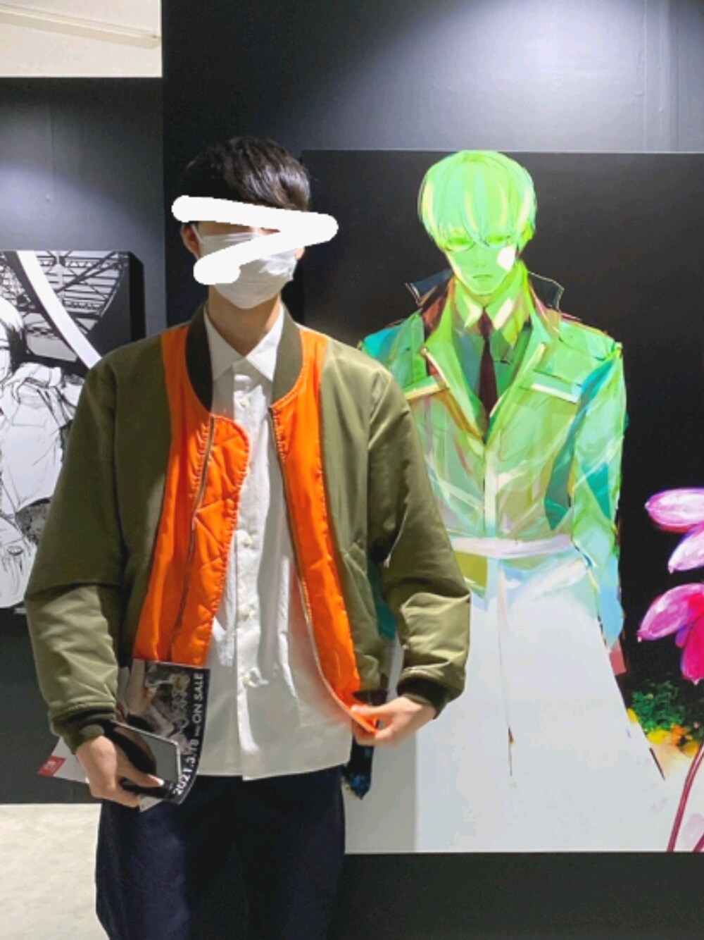 「春、ミリタリー、キレイめ」｜「DIGAWELのアイテム（MA-1、グリーン系）」を使った、D.Kさん（メンズ・179cm）の冬コーディネートの1枚目の写真