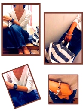 「ビーサン」｜「アイテム（腕時計）」を使った、toco72さん（レディース・154cm）の夏コーディネート