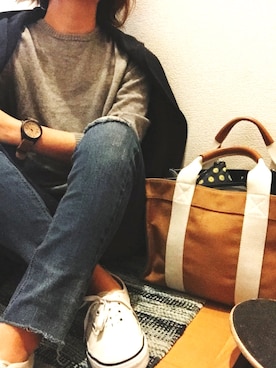 「カシミヤ」｜「アイテム（腕時計）」を使った、toco72さん（レディース・155cm）の秋コーディネート