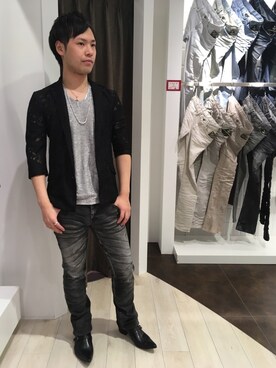 「TORNADO MART（トルネードマート）のアイテム（シューズ）」を使った、Niidoさん（メンズ・172cm）の春コーディネート
