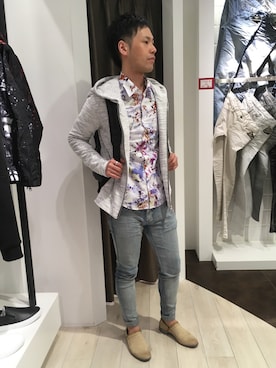「TORNADO MART（トルネードマート）のアイテム（シューズ）」を使った、Niidoさん（メンズ・172cm）の春コーディネート