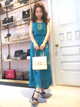 「LILY BROWN（リリーブラウン）のアイテム（トップス、ブルー系）」を使った、mami kondo さん（レディース・150cm）の夏コーディネート