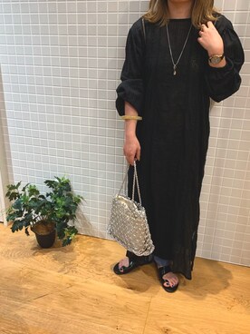 「URBAN RESEARCH（アーバンリサーチ）のフィッシュネットバッグ（トートバッグ）」を使った、nakapiさん（レディース・150cm）の春コーディネート