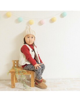 「FITH（フィス）のアイテム（ベスト）」を使った、love.hiiiさん（キッズ・90cm）の春コーディネート