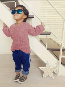 「アイテム（スリッポン、その他）」を使った、love.hiiiさん（キッズ・90cm）の秋コーディネート