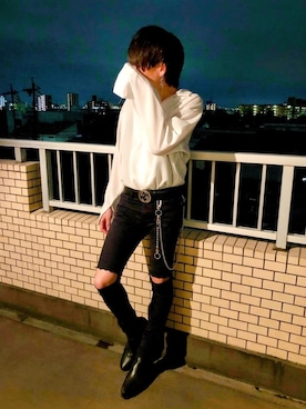 「soberのアイテム（シャツ/ブラウス、ホワイト系）」を使った、ykunykunさん（メンズ・172cm）の春コーディネート