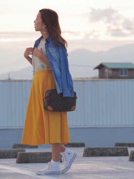 「M.deux（エムドゥ）のアイテム（トップス）」を使った、りささん（レディース・162cm）の夏コーディネート