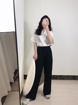 「高腰褲」｜HUANGYSHIさん（レディース・158cm）の夏コーディネート