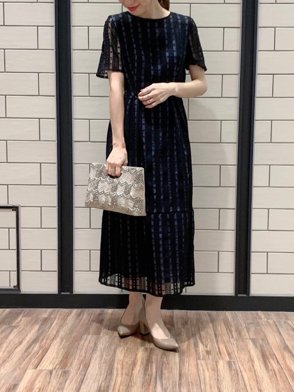 カエン　kaene　刺繍マーメイドワンピース　アーバンリサーチ ロッソ38 カエン kaene 刺繍マーメイドワンピース アーバンリサーチ