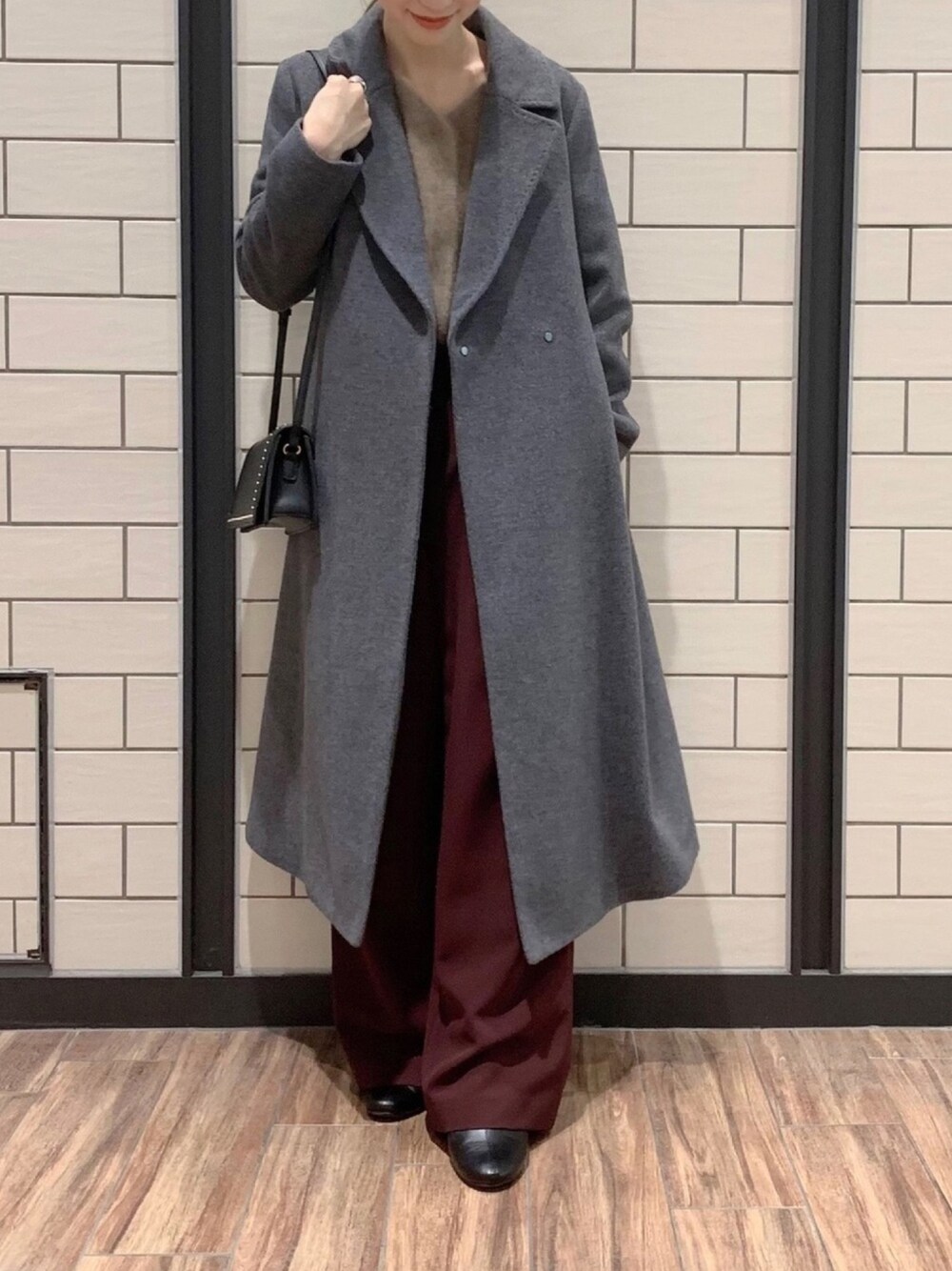 ROSSO URBAN RESEARCH◇24AWmodel/カシミヤ混コート/36/ウール/BLK