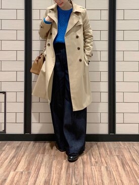 「仕事着」｜「アイテム（トレンチコート）」を使った、risaさん（レディース・153cm）の冬コーディネート