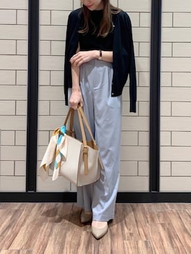 「オフィススタイル」｜「アイテム（アンサンブル）」を使った、risaさん（レディース・153cm）の春コーディネート