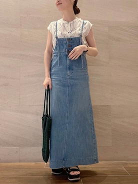 「URBAN RESEARCH ROSSO」｜「アイテム（オールインワン・サロペット）」を使った、risaさん（レディース・153cm）の夏コーディネート
