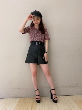 「SPIRALGIRL（スパイラルガール）のアイテム（帽子）」を使った、YU-KAさん（レディース・152cm）の春コーディネート