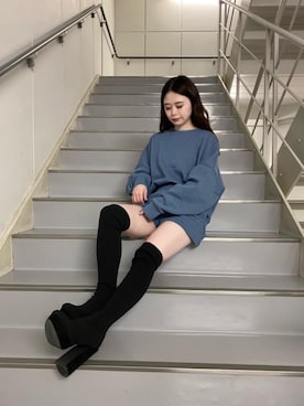 「SPIRALGIRL（スパイラルガール）のアイテム（スウェットパンツ）」を使った、YU-KAさん（レディース・152cm）の秋コーディネート