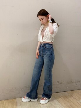 「でにむ」｜「アイテム（サンダル）」を使った、YU-KAさん（レディース・152cm）の春コーディネート