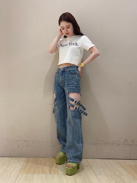 「でにむ」｜「アイテム（サンダル）」を使った、YU-KAさん（レディース・152cm）の夏コーディネート
