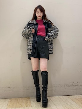 「SPIRALGIRL（スパイラルガール）のアイテム（その他アウター）」を使った、YU-KAさん（レディース・152cm）の冬コーディネート