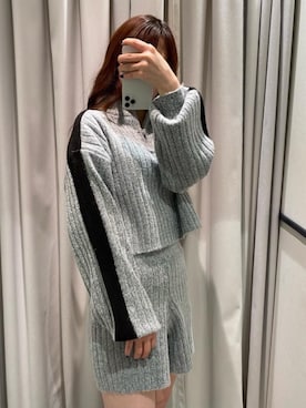 「SPIRALGIRL（スパイラルガール）のアイテム（セットアップ）」を使った、YU-KAさん（レディース・152cm）の冬コーディネート