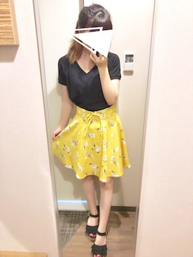 「skirt」｜「アイテム（サンダル）」を使った、のえる ໒꒱· ﾟさん（レディース・155cm）の夏コーディネート