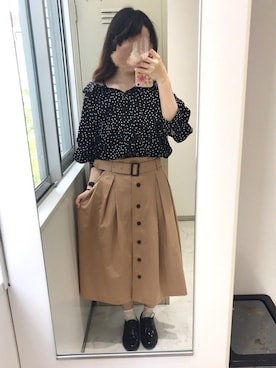 「FLAG-J（ﾌﾗｯｸﾞｼﾞｪｲ）のアイテム」を使った、のえる ໒꒱· ﾟさん（レディース・155cm）の春コーディネート