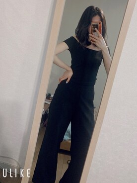 「ZARA（ザラ）のアイテム（トップス、ブラック系）」を使った、mangobinsuさん（レディース・162cm）の春コーディネート