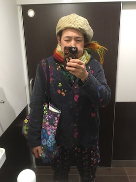 「VOO（ヴォー）のアイテム（ハンチング/ベレー帽）」を使った、アベさん（メンズ・172cm）の冬コーディネート