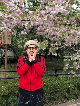 「VOO（ヴォー）のアイテム（ハンチング/ベレー帽）」を使った、アベさん（メンズ・172cm）の春コーディネート