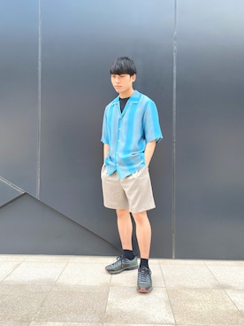 「KIKO KOSTADINOV（キコ コスタディノフ）のアイテム（シューズ）」を使った、吉田凌さん（メンズ・170cm）の夏コーディネート