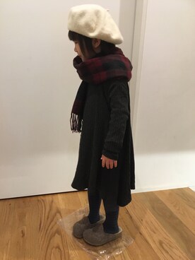 「ZARA（ザラ）のアイテム（ワンピース/ドレス、ブラック系）」を使った、cocoan さん（キッズ・120cm）の冬コーディネート